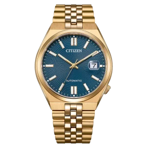 Citizen Tsuyosa Automatic Rose Gold Jubilee Band Blue Dial Watch NK0023-57L