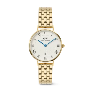 Daniel Wellington Petite Roman Numerals Date 5-link Gold
