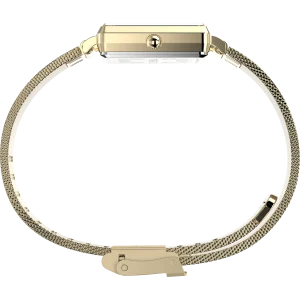 Timex Transcend Rectangular 22mm White Dial Gold Stainless Steel Watch TW2Y26100