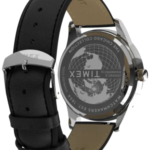 Timex Chicago Black Dial and Leather Band Watch TW2Y21600