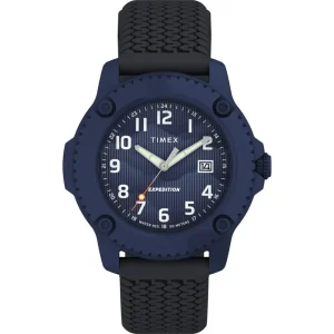 Timex Expedition Timber Blue Dial and Case with Black Rubber Band TW4B34600