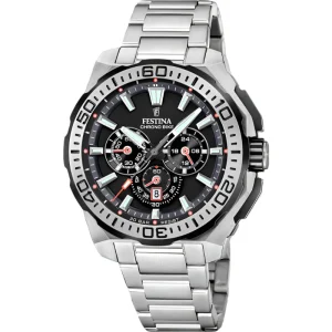 Festina Chrono Bike Black Dial Stainless Steel Strap Watch f20724/7