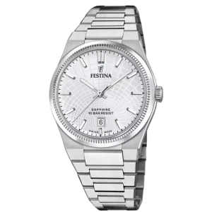 Festina Swiss Made Silver Dial Stainless Steel Bracelet Men's Watch F20051/1