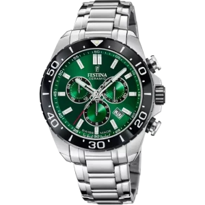 Festina Swiss Made Green Dial Stainless Steel Bracelet Men's Watch F20042/3