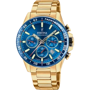 Festina Timeless Chronograph Blue Dial Stainless Steel 316L Strap Men's Watch