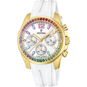 Festina Rainbow White Dial White Rubber Strap Women's Watch F20650/2