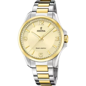 Festina Solar Energy Gold Dial Stainless Steel 316L Men's Watch F20657/2