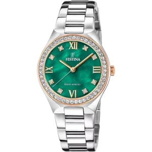 Festina Solar Energy Green Dial Stainless Steel 316L Women's Watch F20658/3