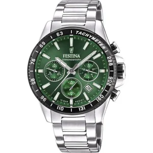 Festina Green Dial Stainless Steel Strap Men's Watch F20560/4