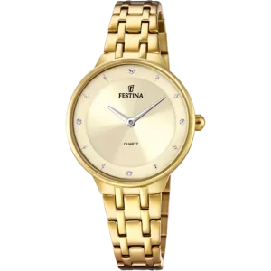 Festina Elegance and Durability Women's Watch with Beige Dial and Stainless Steel Strap F20601/2