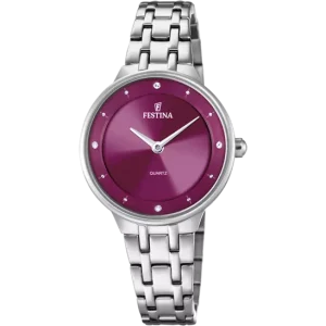 Festina Women's Sophisticated Stainless Steel Watch with Bordeaux Dial F20600/2