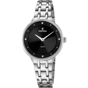 Festina Elegant Women's Watch with Stainless Steel Strap and Black Dial F20600/4