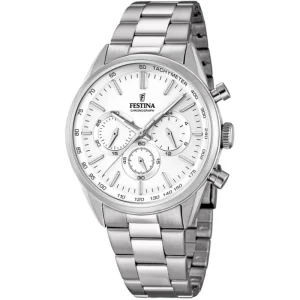 Festina Elegance Silver Chronograph Bracelet Watch F16820-1