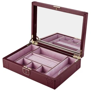 Wolf Liberty Medium Jewelry Box Burgundy 381127