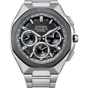 Citizen Attesa Satellite Wave Eco-Drive Black Dial Titanium Watch CC4104-53E