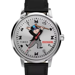 Timex Lab x Monopoly Collab Marlin Automatic Silver Dial 40mm Leather Band TW2Y46900