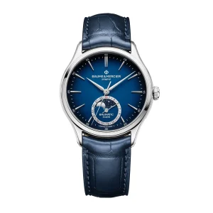 Baume Mercier Clifton Blue Dial Moon Phase Mens Swiss Watch 2024