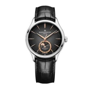 Baume Mercier Clifton 39mm Steel Moon Phase Automatic Watch
