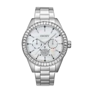 DKNY Nolita Multi Glitz Silver 40mm Mother of Pearl Watch