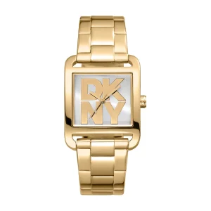 DKNY Gold Stainless Steel Silver Dial Watch Iconic City Maxi 29mm