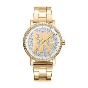 DKNY Soho Gold Stainless Steel Womens Watch 36mm Modern Elegance