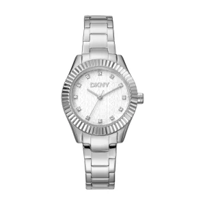 DKNY Chambers Glitz Silver 30mm Stainless Steel Womens Watch