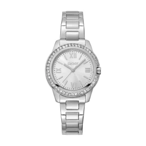 DKNY Silver Stainless Steel 30mm Women's Minimalist Watch