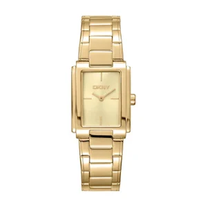 DKNY Gold Stainless Steel Watch 23x30mm Champagne Dial Women