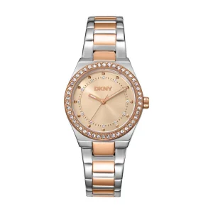 DKNY Two Tone Stainless Steel 30mm Rose Gold Ladies Watch
