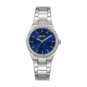 DKNY Silver Stainless Steel Ladies Watch Blue Dial 30mm Modern