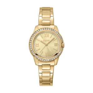 DKNY Gold Stainless Steel 30mm Watch for Women Champagne Dial