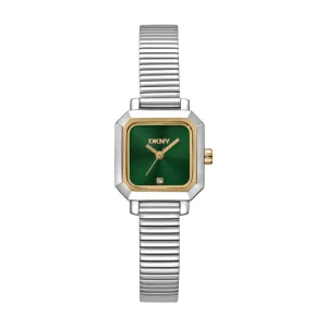 DKNY Two Tone Stainless Steel Womens Watch With Green Dial 22mm