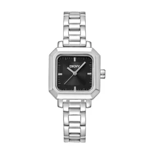 DKNY Urban Silver Stainless Steel Womens Watch Black Dial 27mm