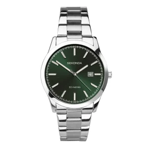 Sekonda Mens Stainless Steel Watch SK1946 Green Dial Durable Timepiece