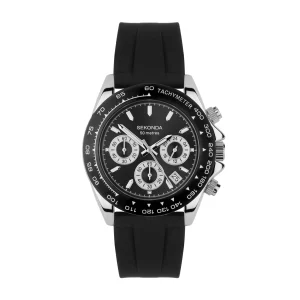Sekonda Ocean Black Watch for Men Durable Chronograph Wristwatch