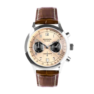 Sekonda Archer 40mm Mens Watch Durable Brown Strap High Quality