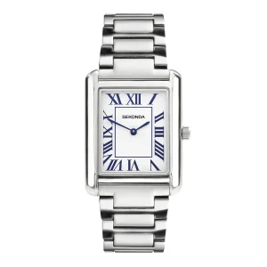 Sekonda Mens Stainless Steel Guilloche Bracelet Watch 28x37mm