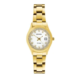 Sekonda Womens Gold Plated Bracelet Watch 27mm Mother of Pearl Dial