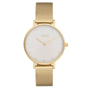 Jag Alice Gold Stainless Steel 32mm Watch for Women Classic Style