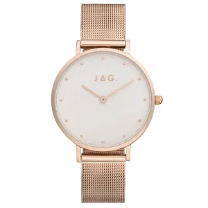 Jag Alice Rose Gold Stainless Steel Womens 32mm Watch Luxury Timepiece