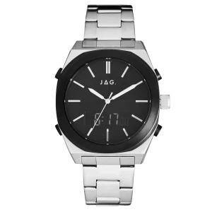 Jag Lincoln Silver 43mm Mens Watch Classic Stainless Steel Style