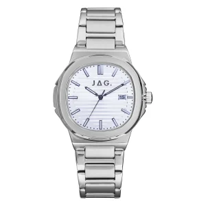 Jag Eaton Silver Alloy 42mm Mens Watch Sophisticated Modern Design
