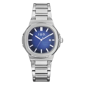 JAG Eaton Silver Alloy 42mm Watch for Men Classic Modern Style