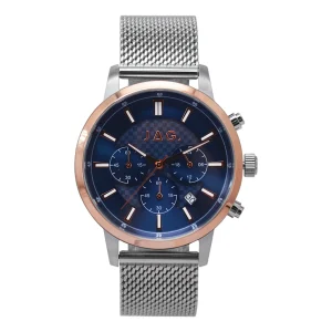 JAG Byron Chronograph Silver Blue Dial Stainless Steel 42mm Watch