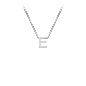 9K White Gold E Initial Necklace Adjustable Personalized Gift 43cm