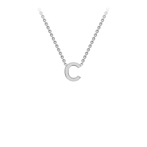 9K White Gold C Initial Necklace Adjustable Personalized Gift 43cm