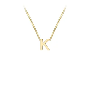 9K Yellow Gold K Initial Necklace Adjustable Personalised Jewelry Gift
