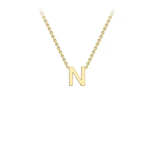 9K Yellow Gold N Initial Necklace Adjustable Personalized Gift 43cm