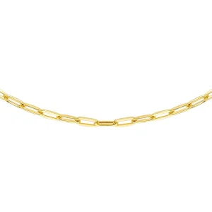 9K Yellow Gold Paper Chain Necklace Elegant 45 cm Jewelry Gift