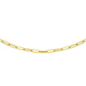 9K Yellow Gold Paper Chain Necklace Elegant Contemporary Style
